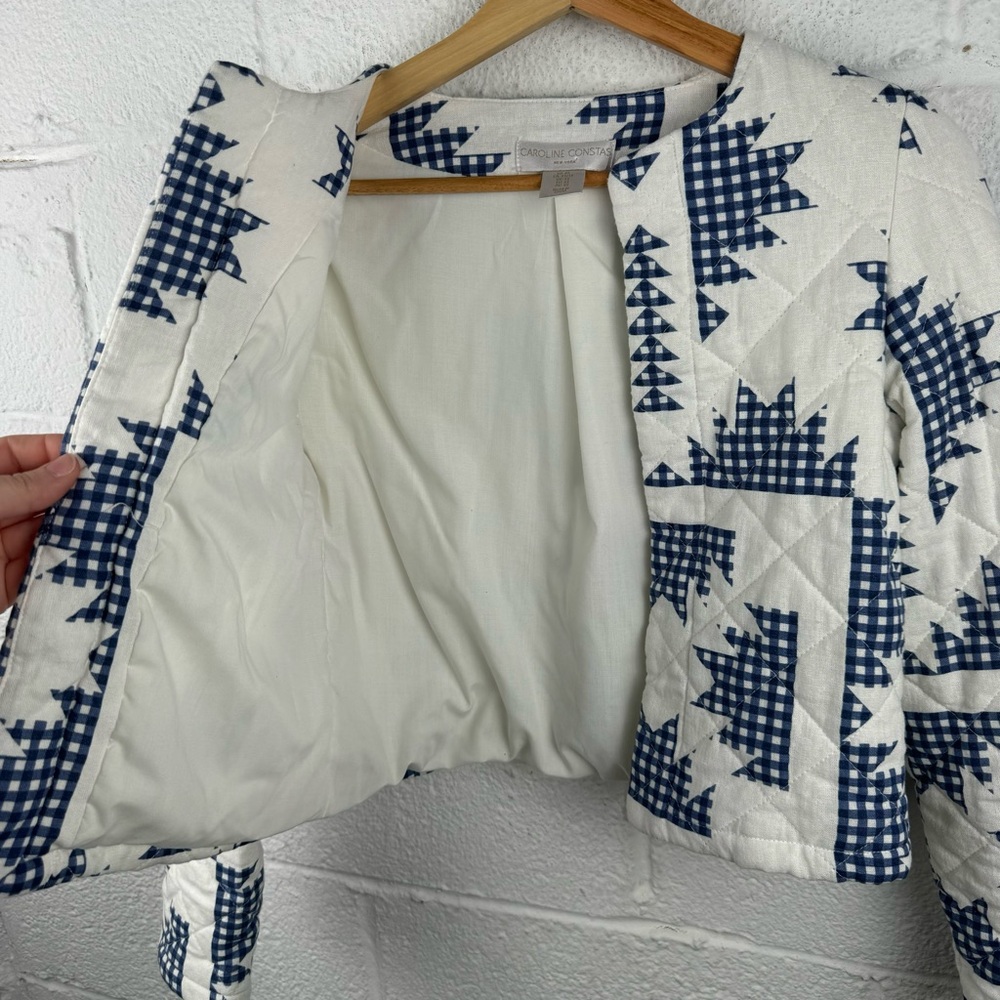 Caroline Constas Quilted Gingham Patchwork Jacket — XS - Picture 5 of 8